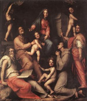 雅各佈 達 蓬托爾莫 Madonna And Child With Saints 雅各佈 達 蓬托爾莫 Madonna And Child With Saints